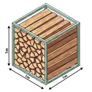 Ster Brennholz gestapelt